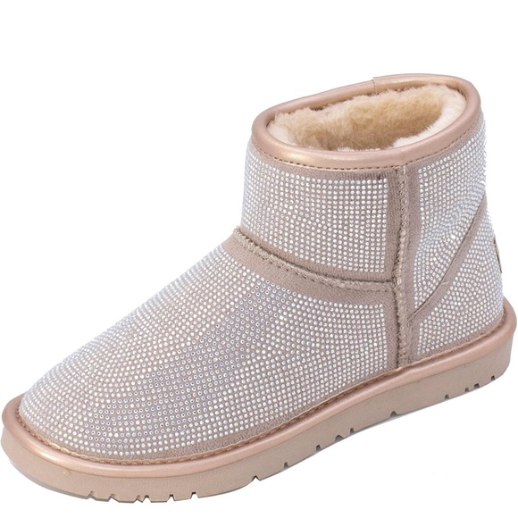 Galatea Women's Winter Boot Rose Gold 6.5 Rhinestone Soft Wool NWT - Picture 8 of 9